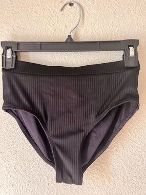 Old Navy Black Ribbed High-Waist Bikini Bottoms